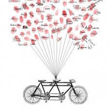 50x70 Tandem Wpisów Gości Weselnych - Retro rowery