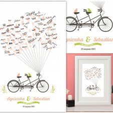 50x70 Wiosenny Tandem Wpisów Gości Weselnych - Retro rowery