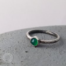 Simple: agat zielony... - pierścionek