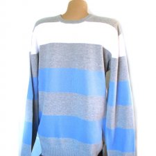 Sweter męski RESERVED szaro-biało-niebieski