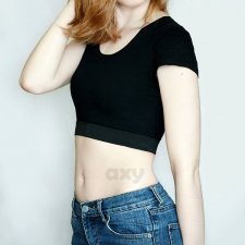 Czarny crop top, basic