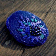 granatowa peonia / brooch