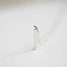 Rhodium Plated Square Stick Necklace