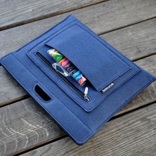 Teczka filcowa na blok A4 - granatowa