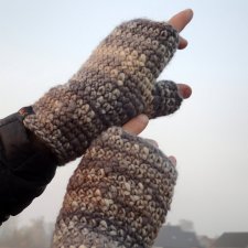 rękawiczki bez palców HOT BROWN (z wełną)