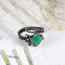 Green fairy -  pierścionek z zielonym onyksem
