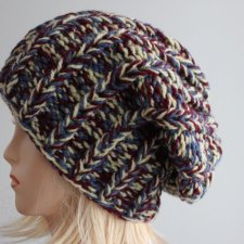 Gruba boho czapka melanż