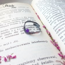 Ines in violet - pierścionek z jadeitem