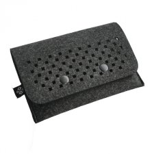 Portfel z filcu - ażurowy wzór nr 1 - grafitowy