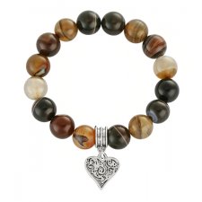 Brown agate with heart pendant.