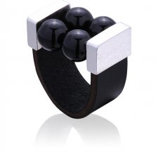 Pierścionek Small Cocktail Onyx Ring in Silver