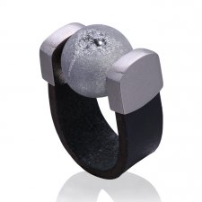 Pierścionek Agate Druzy Grey Ring in Palladium