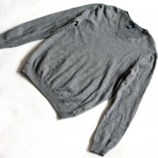 GAP - GRAFITOWY WEŁNIANY SWETER merino wool M