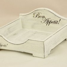 Uroczy drewniany serwetnik - pudełko na serwetki w stylu shabby chic