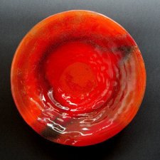 Szklana gnieciona misa  SMUGI CZERWONE 33 cm