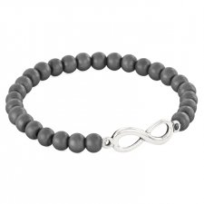 Simply Charm - Mat hematite with infinity.