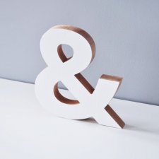 Drewniane litery, białe fronty, 12,5cm