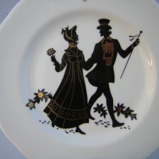 symboliczny talerz porcelanowy piękna para na szczęście