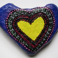 Malowany kamień serce