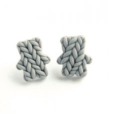 Sztyfty Sweterkowe Misie Szare