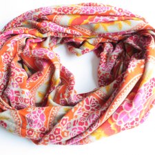 Duży wielobarwny szal vintage