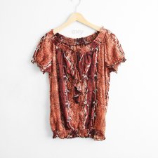 Ruda luźna tunika, wzór węża XS-XL