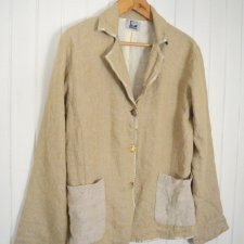Marynarka żakiet lniany beż