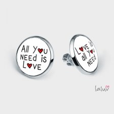 Kolczyki sztyfty ALL YOU NEED IS LOVE