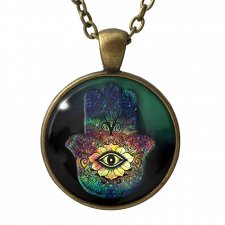 Hamsa 0807 - medalion z łańcuszkiem - Egginegg