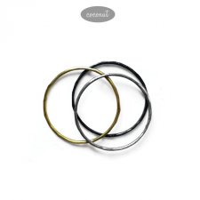 Trzy obrączki SLIM - srebro i mosiądz