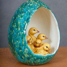 Jajko z kurczakami Wielkanoc