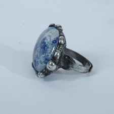 pierścionek retro niebieski regulowany