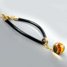 słonecznik bransoleta z unikatową małą zawieszką