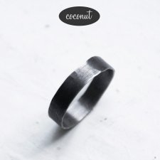 DWIE OBRĄCZKI UNEVEN - srebro oksydowane