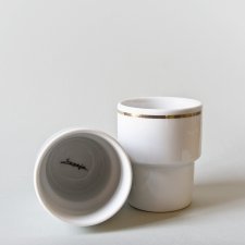 Kubek barowy "Glamour", złota obwódka, sygnatura