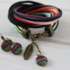 Boho bransoletka i kolczyki kolorowa biżuteria