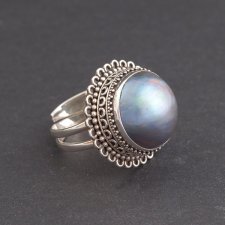 perła w srebrze - pierścionek