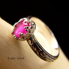 Pierścień – Ruby - Rubin Srebro