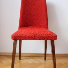 Czerwone krzesło kubełkowe prl, cena za zestaw 4sztuki