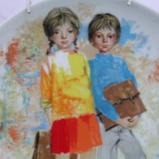 Limoges dzieci kolekcjonerski talerz porcelanowy dekoracyjny bradex