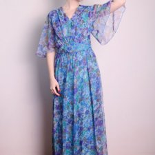 Długa szyfonowa sukienka w kwiaty 44