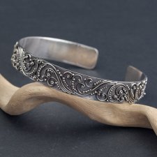 orientalnie - srebrna bransoleta bangla