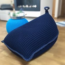 Puf, pufa ręcznie dziergana z grubego sznurka, handmade , homedesigne.