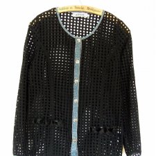 Ażury z jeansem vintage L