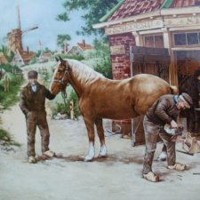 Royal schwabap 1984 Holland  hand decorated  ceramiczny kafelek