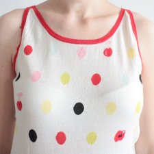 Dzianinowy top vintage groszki kropki grochy