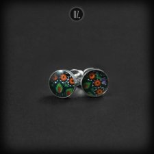 Srebrne kolczyki Mini Colorfolk - sztyfty