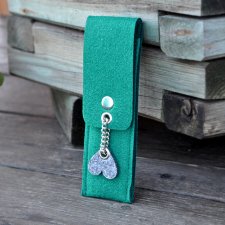 ETUI NA DŁUGOPISY I OŁÓWKI - ZIELONE Z SZARYM