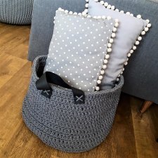 Scandi style basket - kosz sznurkowy, dzianinowy kosz, kosz do przechowywania, kosz, szydełkowy kosz do przechowywania