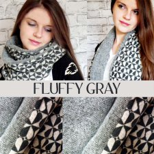 FLUFFY GRAY :: szal komin z włoskiej dzianiny